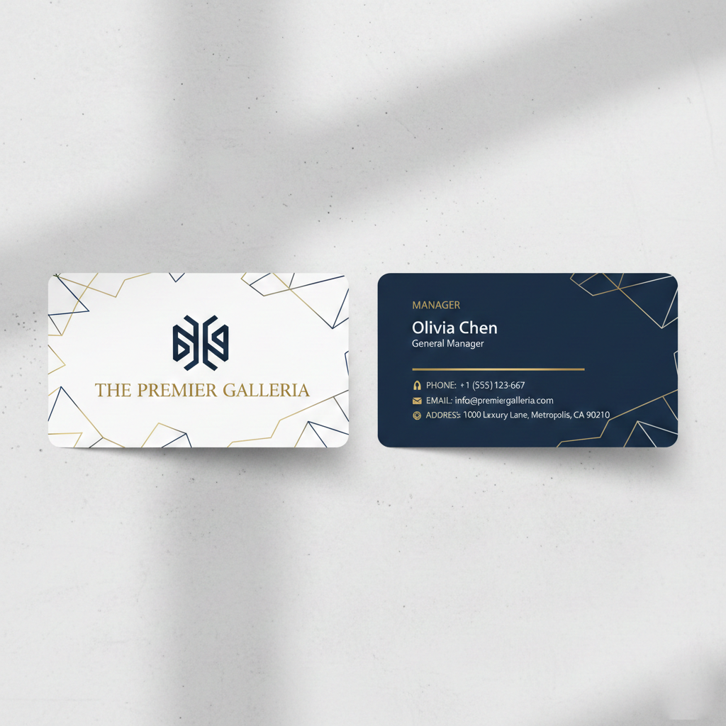 Modern business card design with clean typography