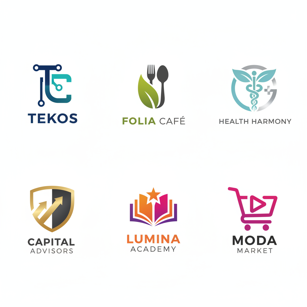 Professional logo design samples showcasing brand identity work