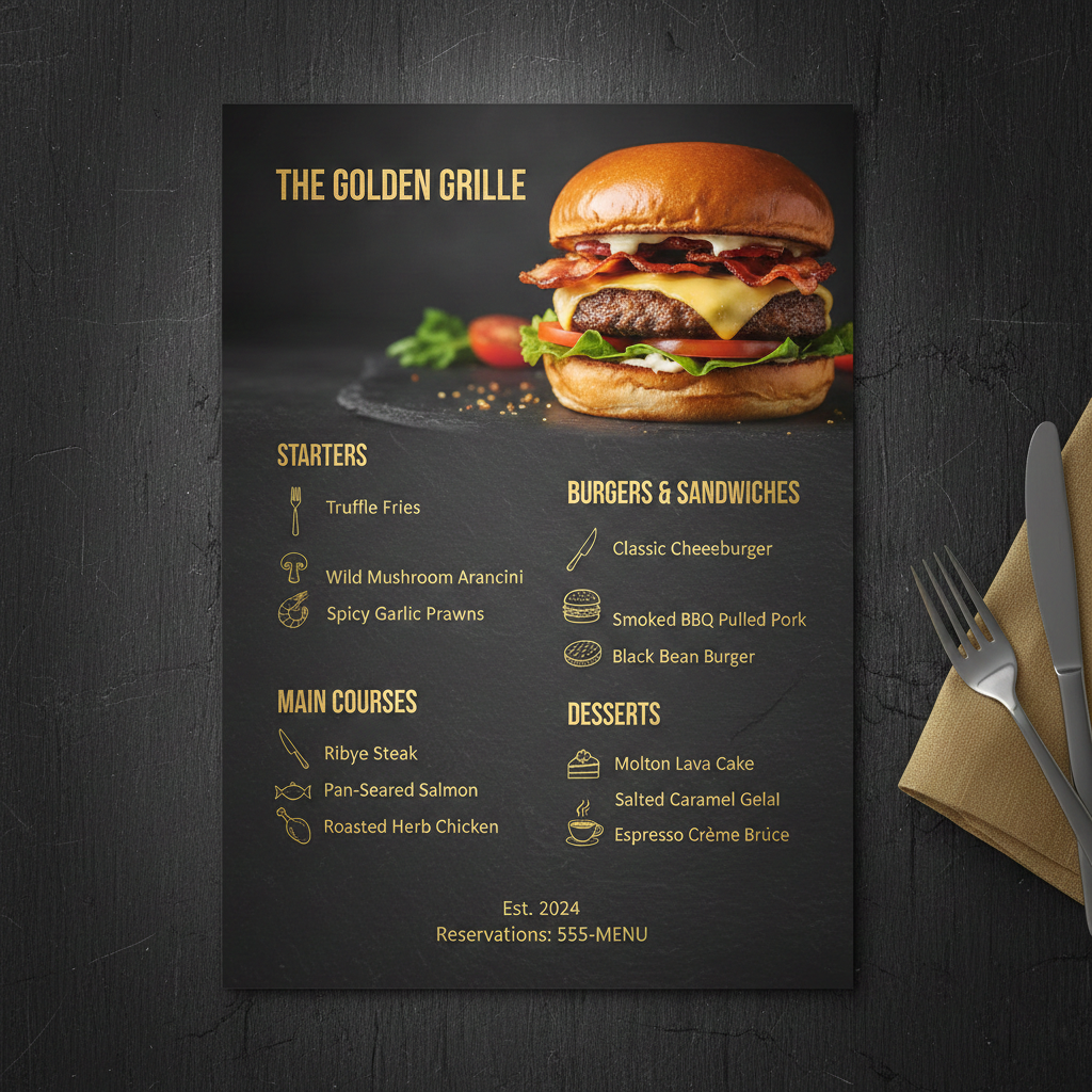 menu card
